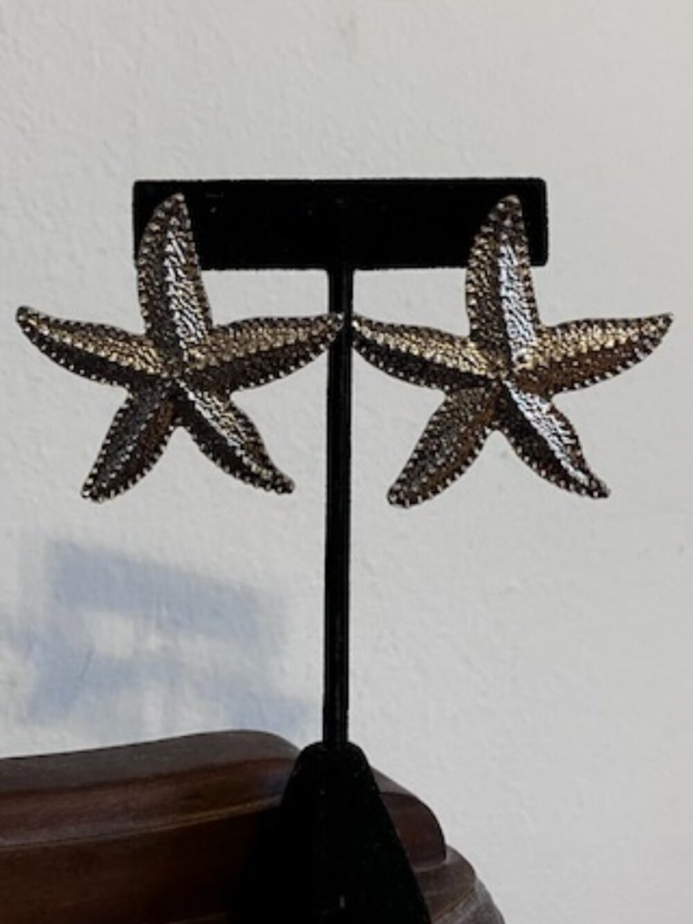 Large Silver Starfish Earrings